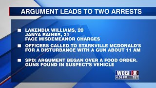 Starkville police arrest two people after argument at McDonald's