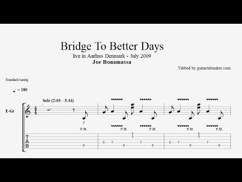 Bridge To Better Days solo TAB - live - guitar solo tab (Guitar Pro)