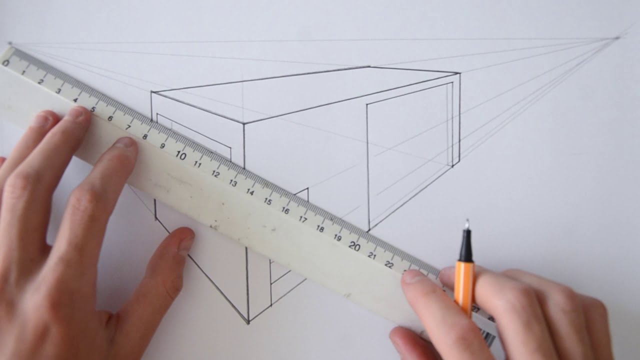  TUTORIAL  HOW TO DRAW  A BASIC HOUSE  2 POINT PERSPECTIVE 