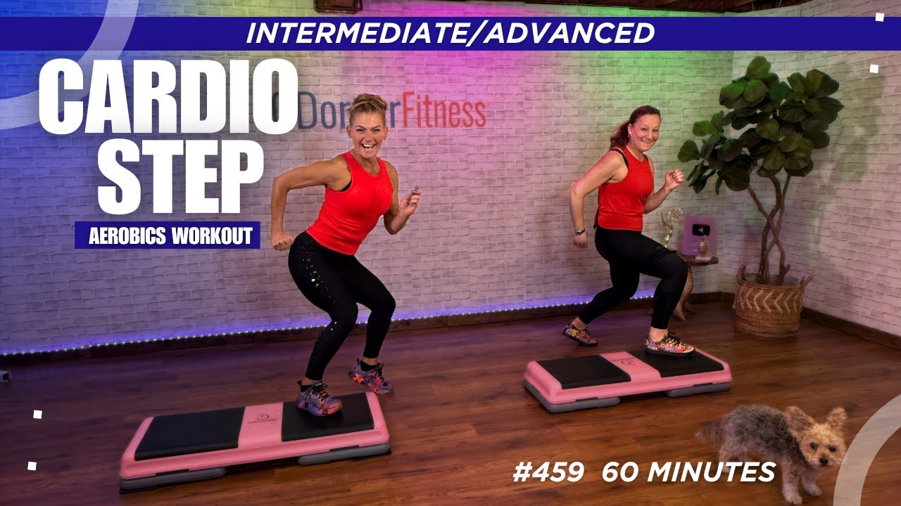 60 Min - Cardio Step Aerobics Workout - Intermediate to Advanced #459 ...