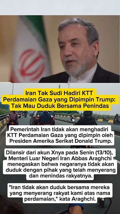 Iran Tak Sudi HadiriKTT Perdamaian Gaza yang Dipimpin Trump: Tak Mau Duduk Bersama Penindas
