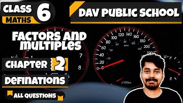 Chapter-2 | Basic Terms | Class 6 DAV Maths | Factors and Multiples | (CH02INTRO01) 🔥🔥🔥