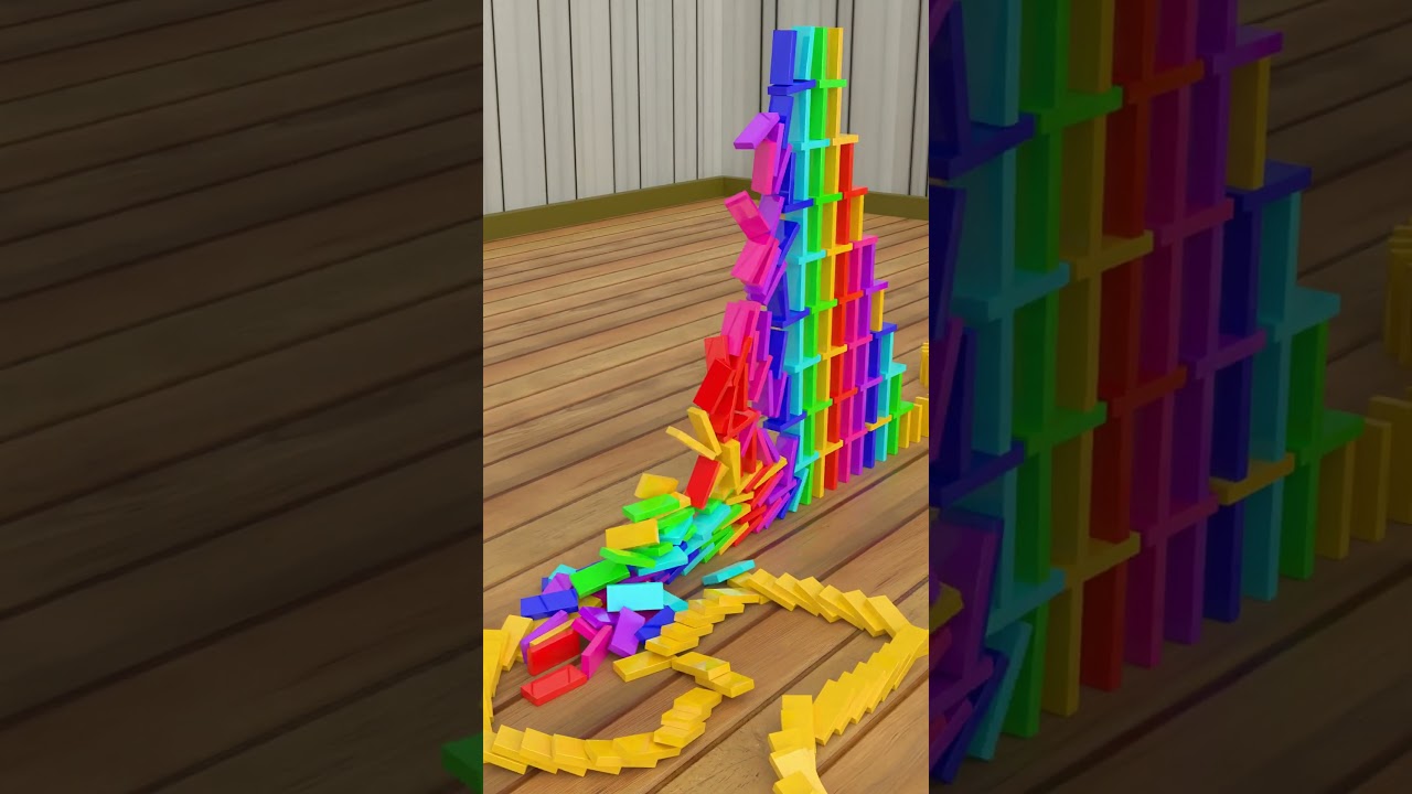 1,200 Colorful Dominoes Loop animation V18  