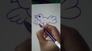 Easy drawing with me /How to draw a cute sparrow/How to easy and simple sparrow drawing  #Art