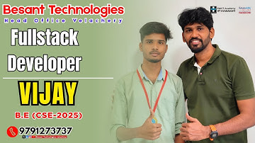 Fullstack Developer Placement Success | Vijay (B.E CSE 2025) | Besant Technologies Velachery