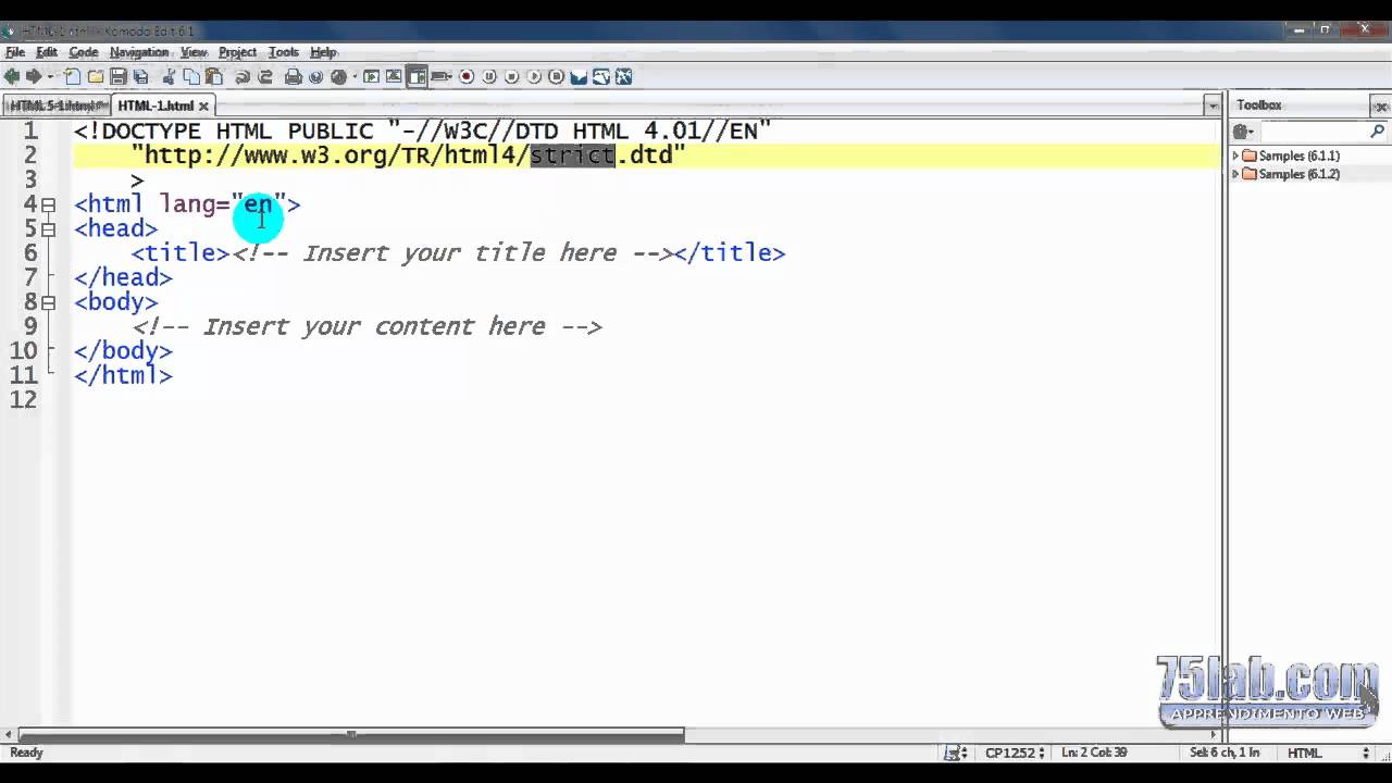 Gli Snippet con Komodo Edit - YouTube