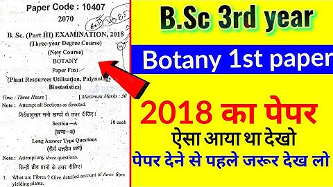 B.sc 3rd year // Botany 1st paper