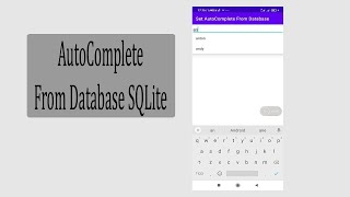 AutoComplete from database sqlite - Android Studio