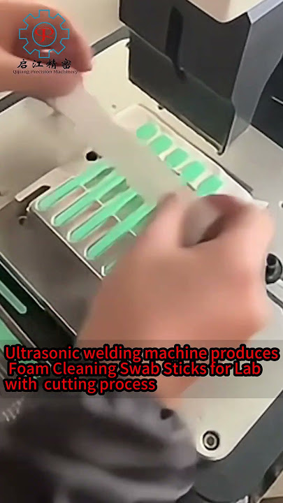 Ultrasonic welding machine produces Foam Cleaning Swab Sticks for Lab with  cutting process #machine