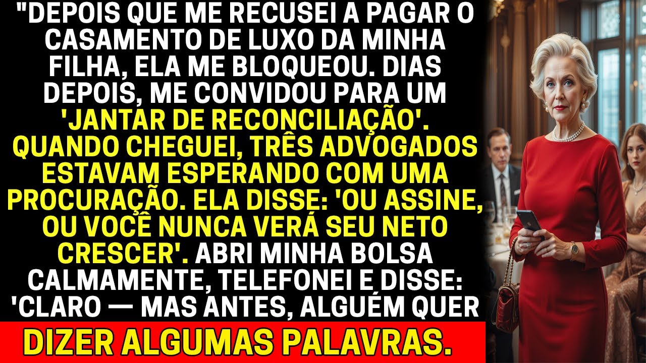 DEPOIS QUE EU ME RECUSEI A PAGAR O CASAMENTO DE LUXO DA MINHA FILHA—ELA ME ARRANJOU O JANTAR, MAS EU