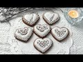 無印のココアクッキーでレース柄のアイシングクッキー Icing cookies with MUJI cocoa cookies |甘く可愛い Amaku Kawaii