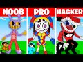 Noob vs hacker i cheated in a amazing digital circus build challenge movie