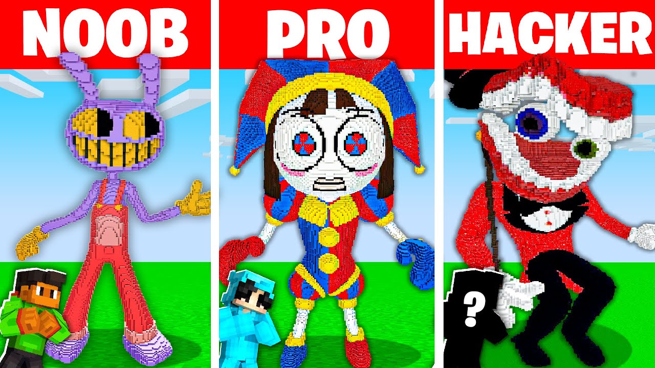 NOOB vs HACKER: I Cheated In a AMAZING DIGITAL CIRCUS Build Challenge! (MOVIE)