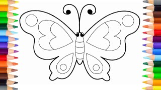 Butterfly Coloring Pages How to Draw a Butterfly Cute Drawing Easy Butterfly Drawing Color and Draw