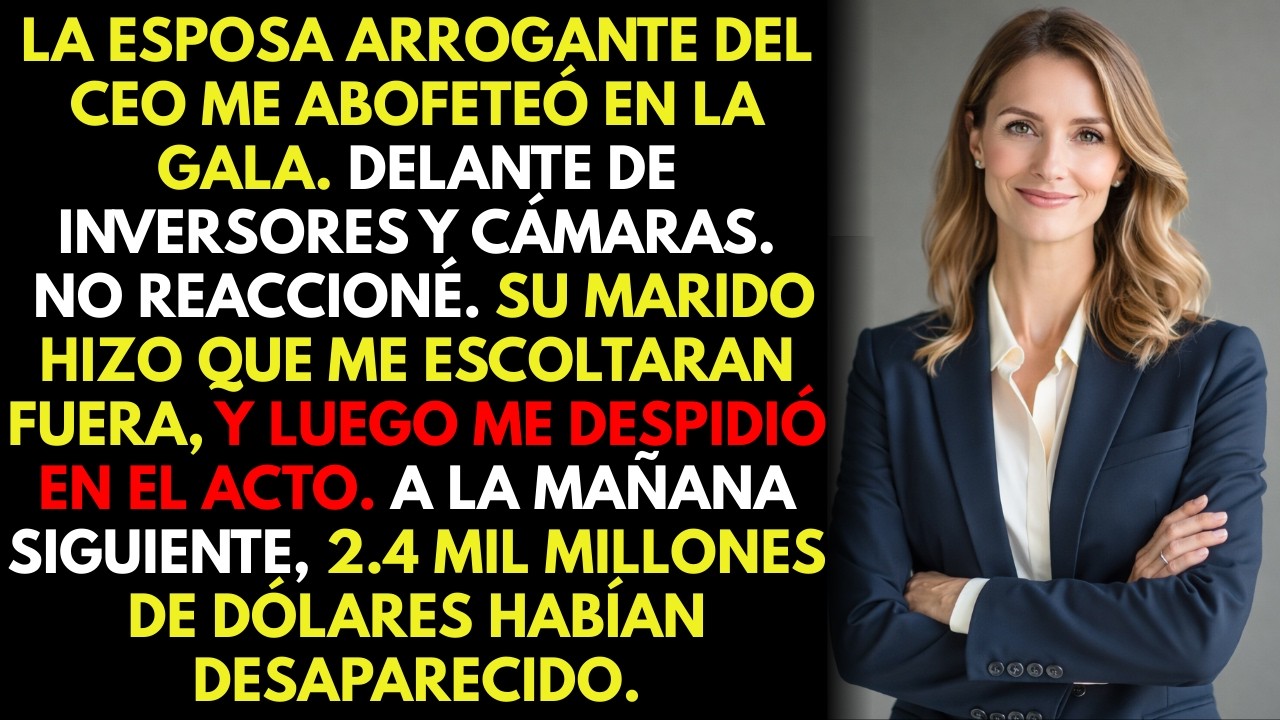 La esposa del CEO me abofeteó en una gala… la mañana siguiente, su empresa perdió $2.4 mil millones