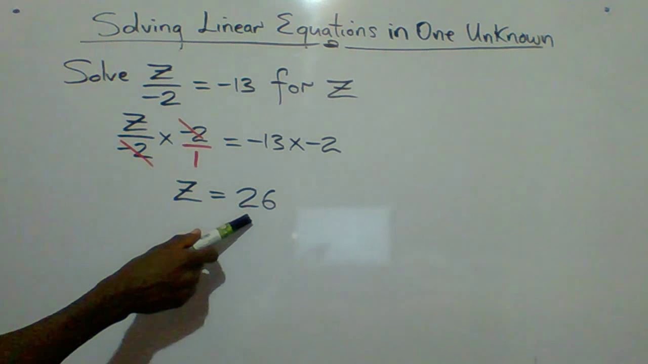 Solving Linear Equations - One Unknown - Part 2 - YouTube