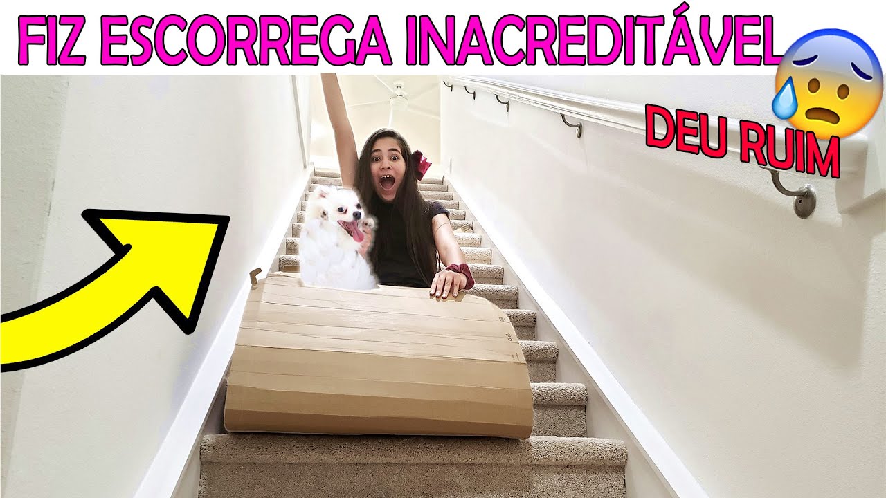 FIZ ESCORREGA GIGANTE DENTRO DE CASA!! (*ÉPICO*) | Bela Bagunça