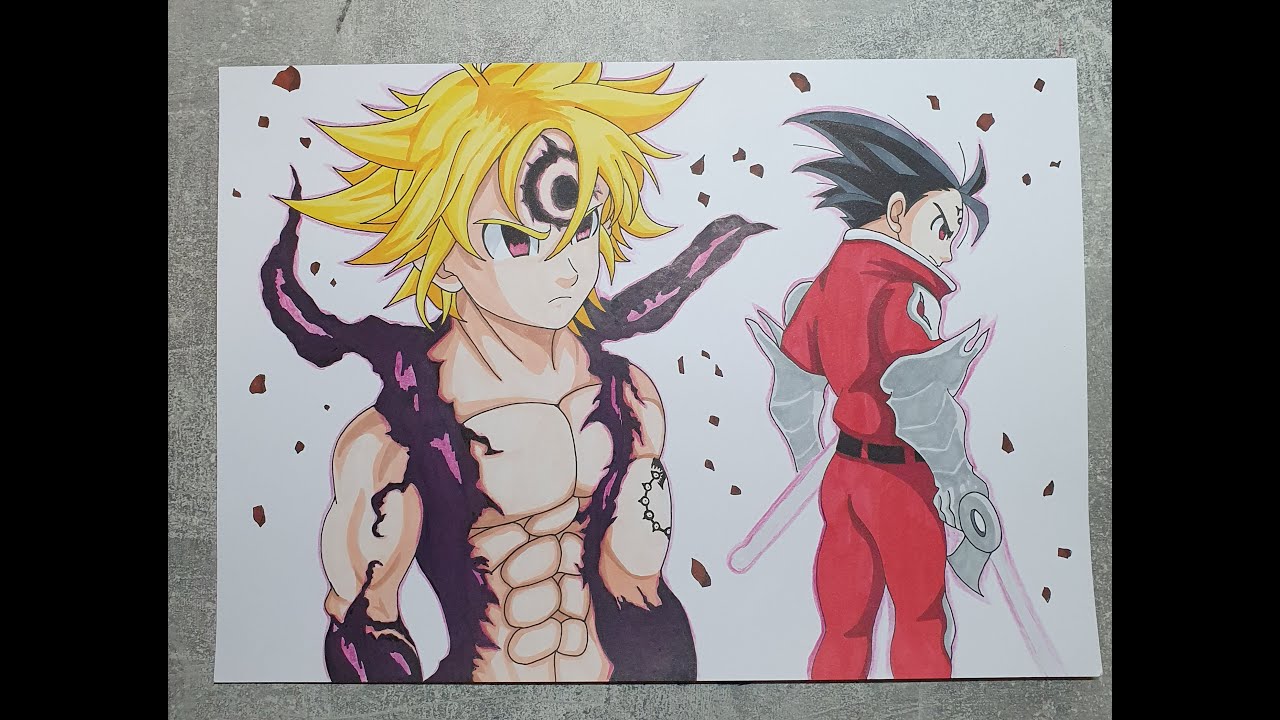 Drawing Meliodas & Zeldris From Seven Deadly Sins (Nanatsu No Taizai