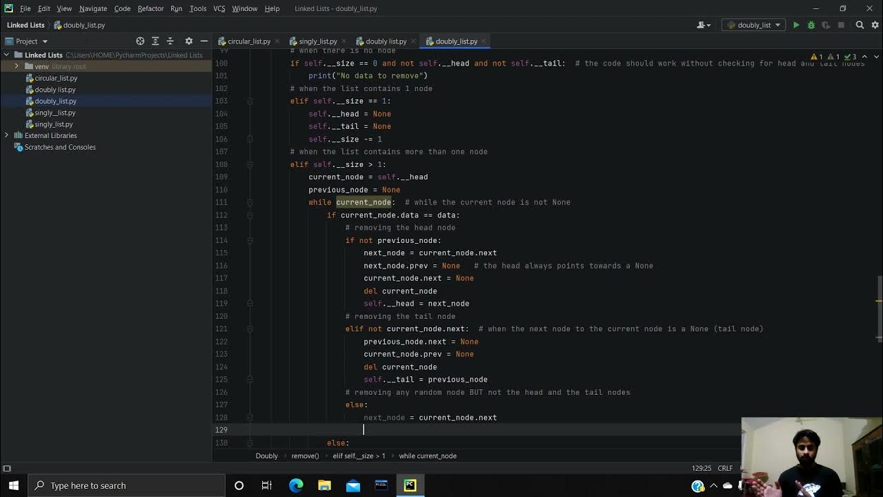 Doubly Linked List with Python (PART - 3) - YouTube