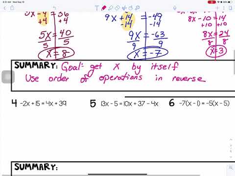 1 2 Day 2 solving equations foldable