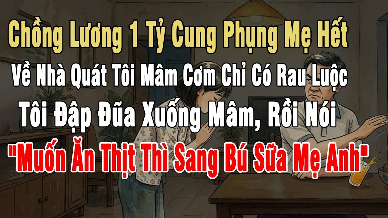 Chồng Lương 1 Tỷ Cung Phụng Mẹ Hết, Về Nhà Quát, Tôi Đáp： ＂Muốn Ăn Thịt Thì Sang Mà Bú Sữa Mẹ Anh＂