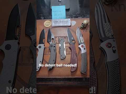 Few knives lacking traditional detent ball! And a kitty cameo.....