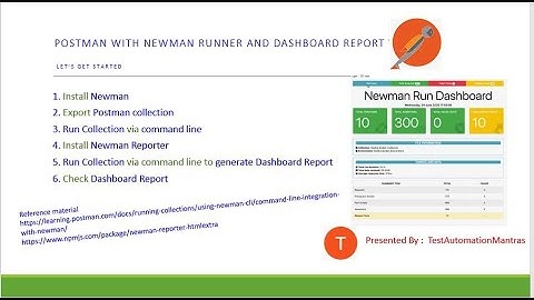 Postman With Newman Runner and Dashboard Report