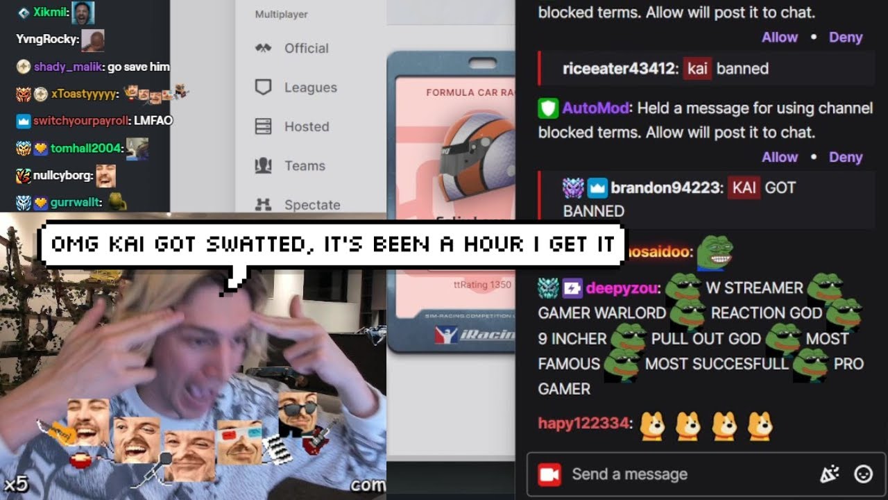 xQc is Losing his Mind seeing "KAI CENAT SWATTED" in his Chat for an ...