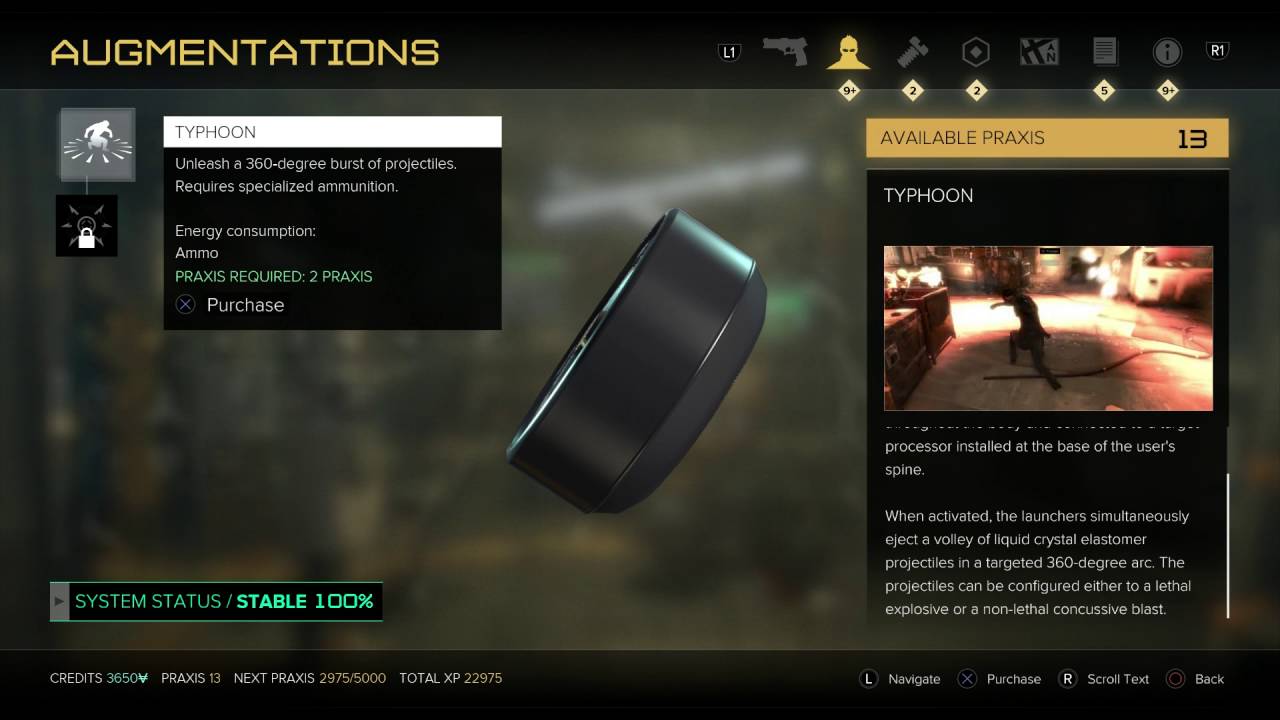 Deus Ex Mankind Divided Typhoon Munition Loadout Selection