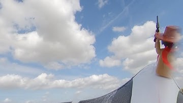 insta 360 OneX bad stitch line: Playmobil on Parrot Disco wing