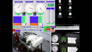1000+ Hp MAN Marine Diesel dyno pull down test.