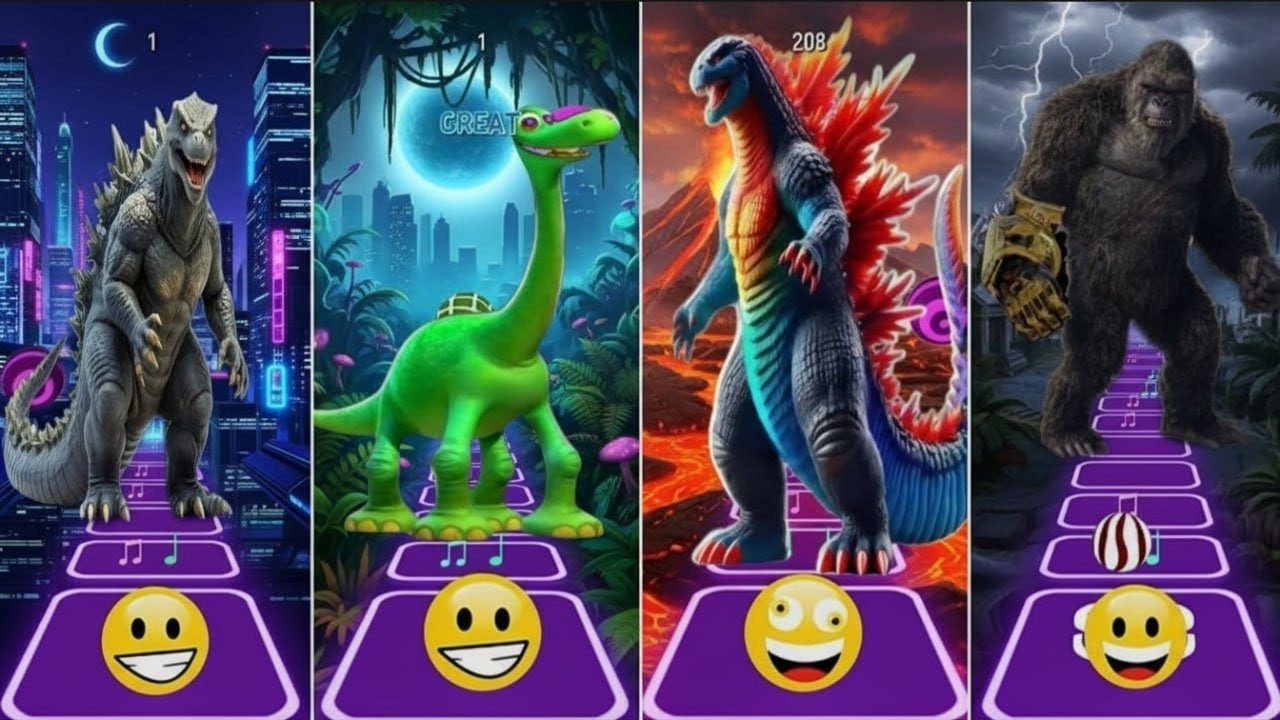 Tiles Hop: Godzilla vs KingKong – Ultimate Dance Battle 🎶🔥