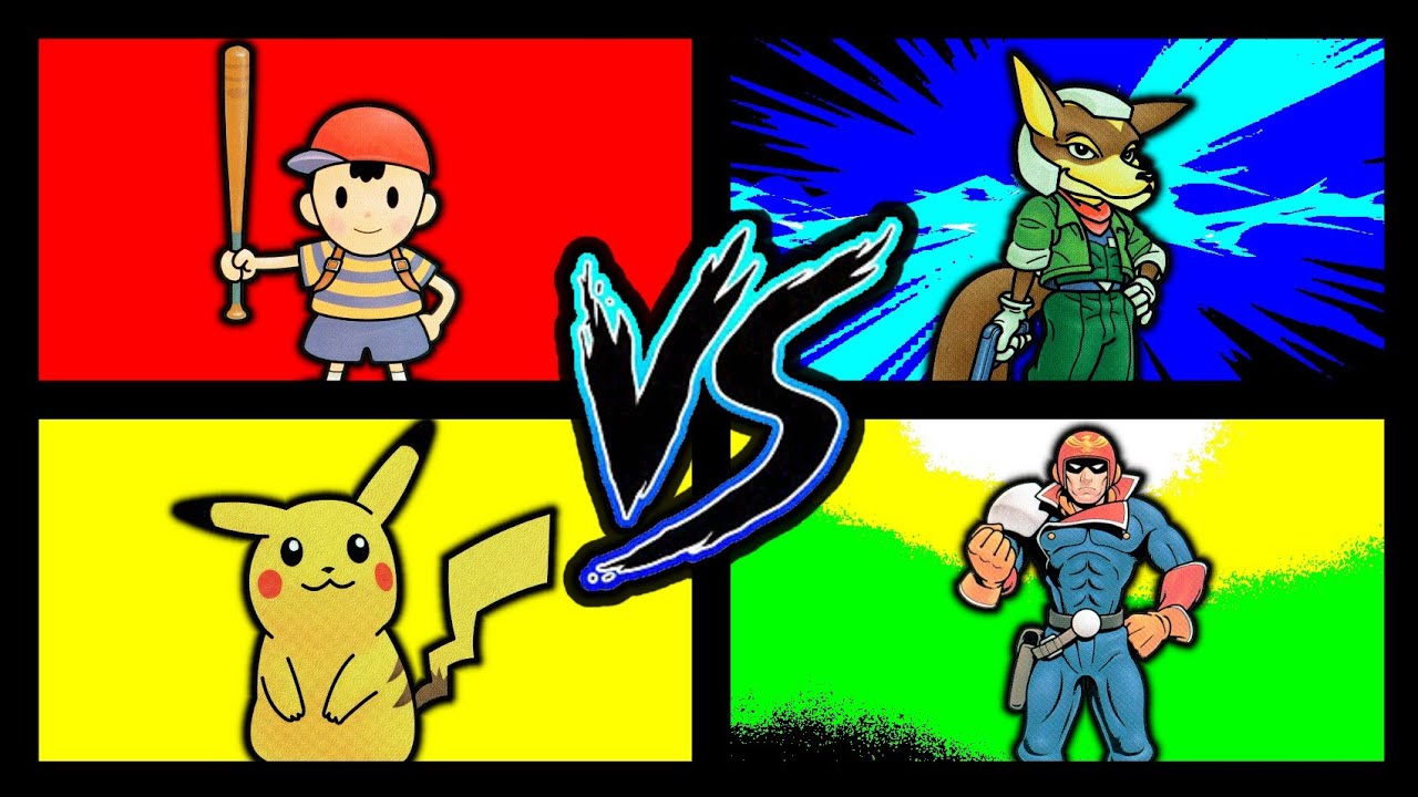 Ness Vs Fox Vs Pikachu Vs Captain Falcon - Super Smash Bros 64 - #8