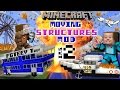 MINECRAFT MOVING STRUCTURES! Bus, Boat, Plane, Movie Theater | Instant Massive Structures 2 Mod