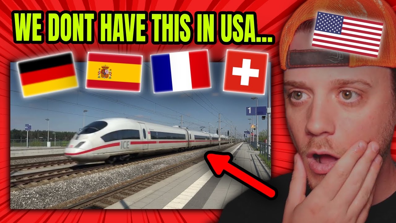 American Reacts to Trains at high speed around Europe. Very fast trains!