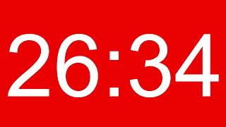 30 Minute Countdown Timer Red Screen MM SS
