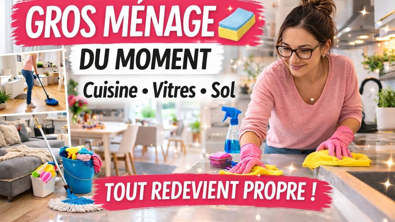 GROS MÉNAGE DE LA MAISON 🧽 Cuisine, vitres, sols… Motivation Clean With Me