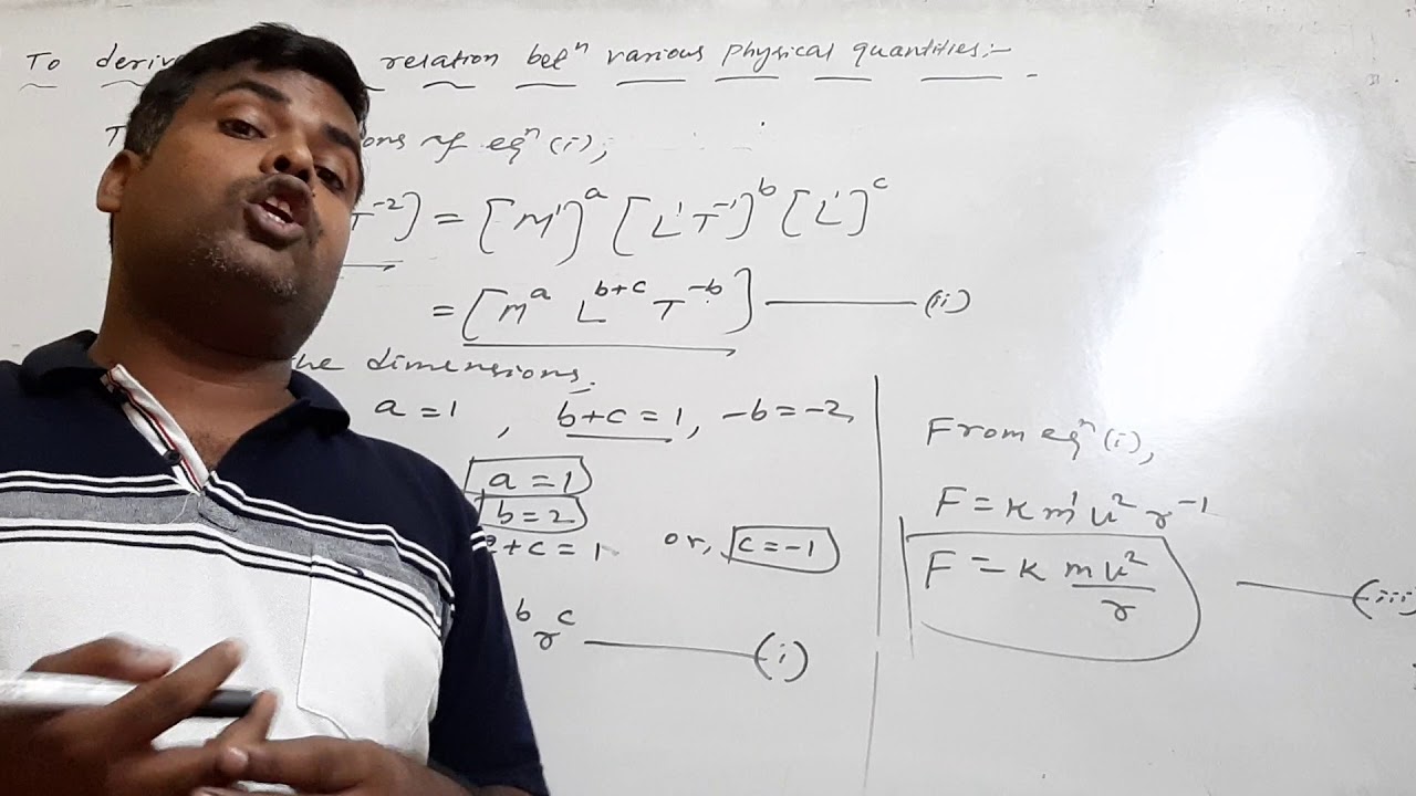 Applications of dimensional analysis 3 - YouTube