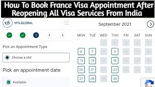 VFS GLOBAL How to Book Schengen France Tourist Visa Appointment in September Month  Available Slots
