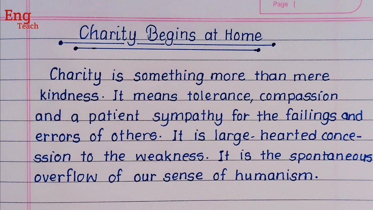 essay on charity for class 3
