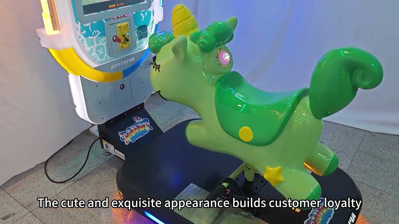 Riding into a Dream! 🦄 Magical Unicorn & Deer Kiddie Ride with Interactive Video Screen 