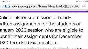 IGNOU JAMMU REGIONAL CENTRE ASSIGNMENT SUBMISSION INSTRUCTIONS AND LINK FOR DECEMBER 2020 TERM END