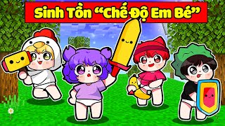 NABEE THỬ THÁCH 24H SINH TỒN "CHẾ ĐỘ EM BÉ" SIÊU ĐÁNG YÊU TRONG MINECRAFT 😍👶🧸