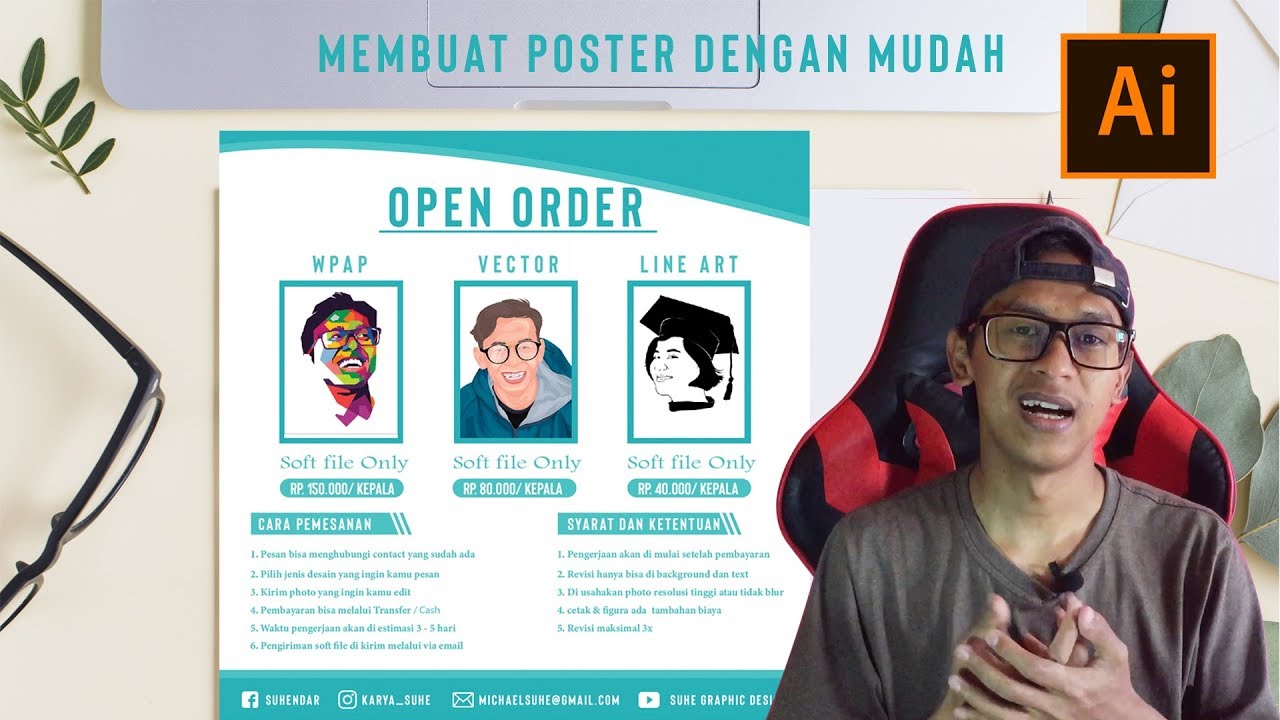 Tutorial Membuat Desain Poster Di Adobe Illustrator Untuk Pemula Youtube