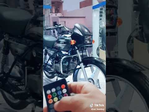 Splendor Modified Black Colour Lighting Horn Modified Bike Modification Official Punjabi Status