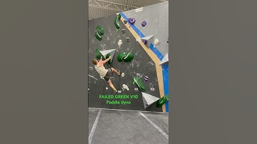 V10 paddle fail. Green. Comp climb #paddle #dyno #green