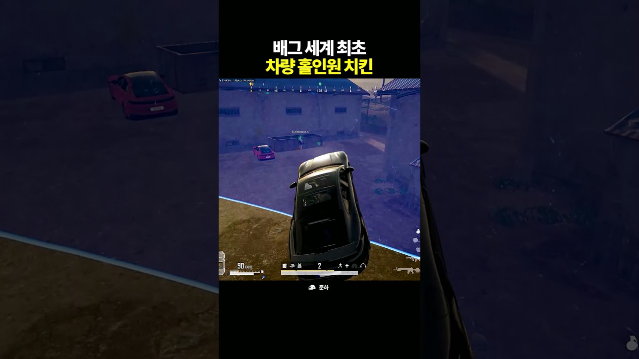 배그 세계최초 차량 홀인원 치킨