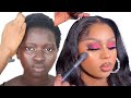 100m views  viral  black barbie makeup transformation  hair and makeup transformation