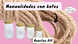 3 DIY 👉 Decora frascos de vidrio con💡♻️🔔 varillas de brocheta