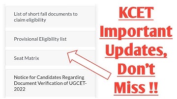 KCET Eligible/Not Eligible Candidates List Released / Doc